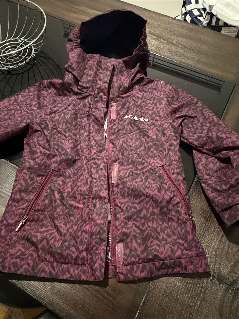 Columbia Kids Burgundy & Navy Puffer Jacket